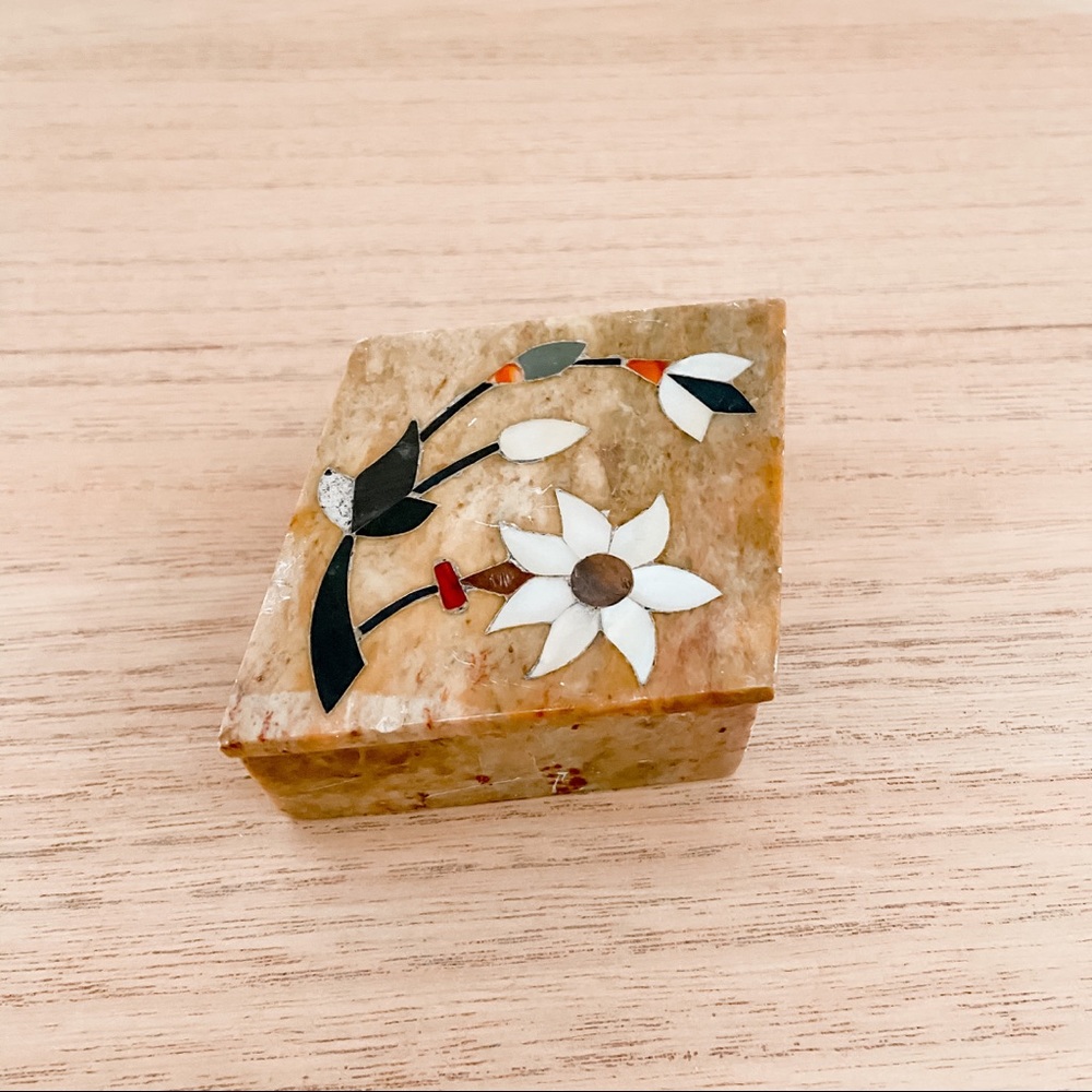 SOLD Vintage Stone Trinket Box
